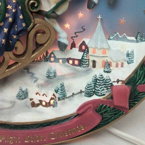Bradford Exchange Twas The Night Before Christmas Light Up Plate W/COA 1994 - Picture 5 of 11